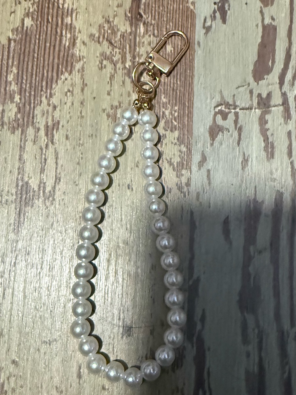 Pearl Beaded Wristlet with Gold Clasp